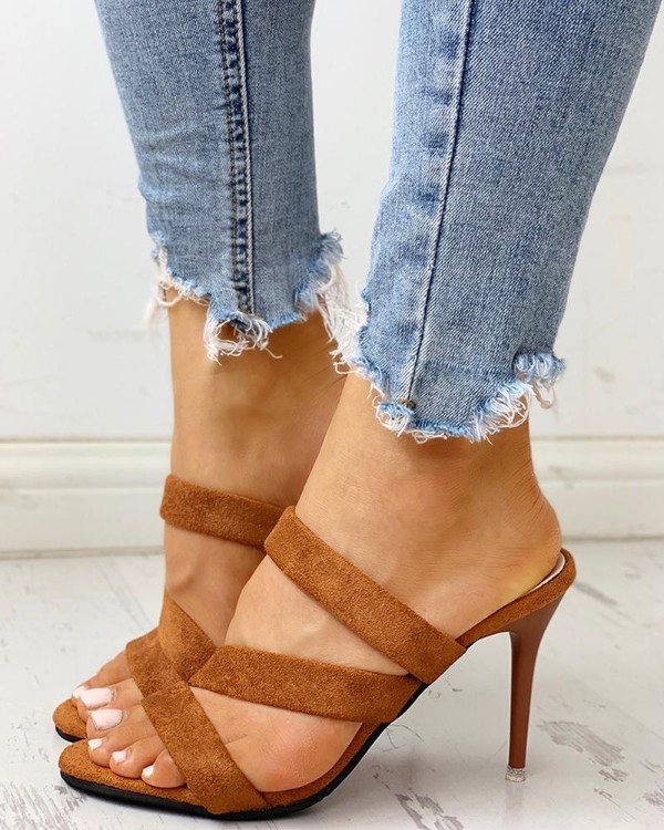 Crisscross Bandage Slingback Thin Heeled Sandals Crisscross Bandage Slingback Thin Heeled Sandals
