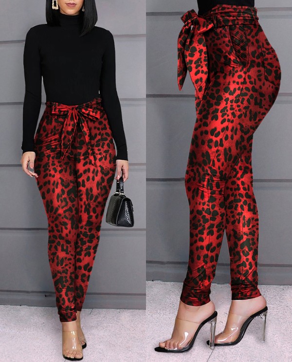 Leopard Design Casual Pants Leopard Design Casual Pants