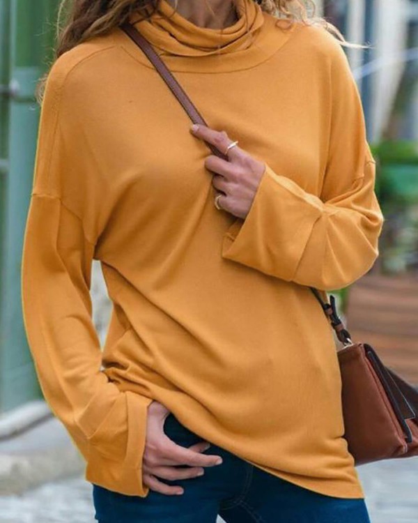 Solid Long Sleeve Casual Blouse Solid Long Sleeve Casual Blouse