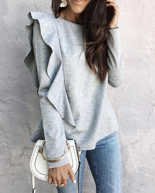 Trendy Frilled Casual Blouse Trendy Frilled Casual Blouse