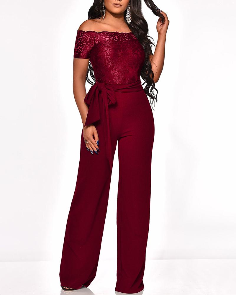 wine red jumpsuit