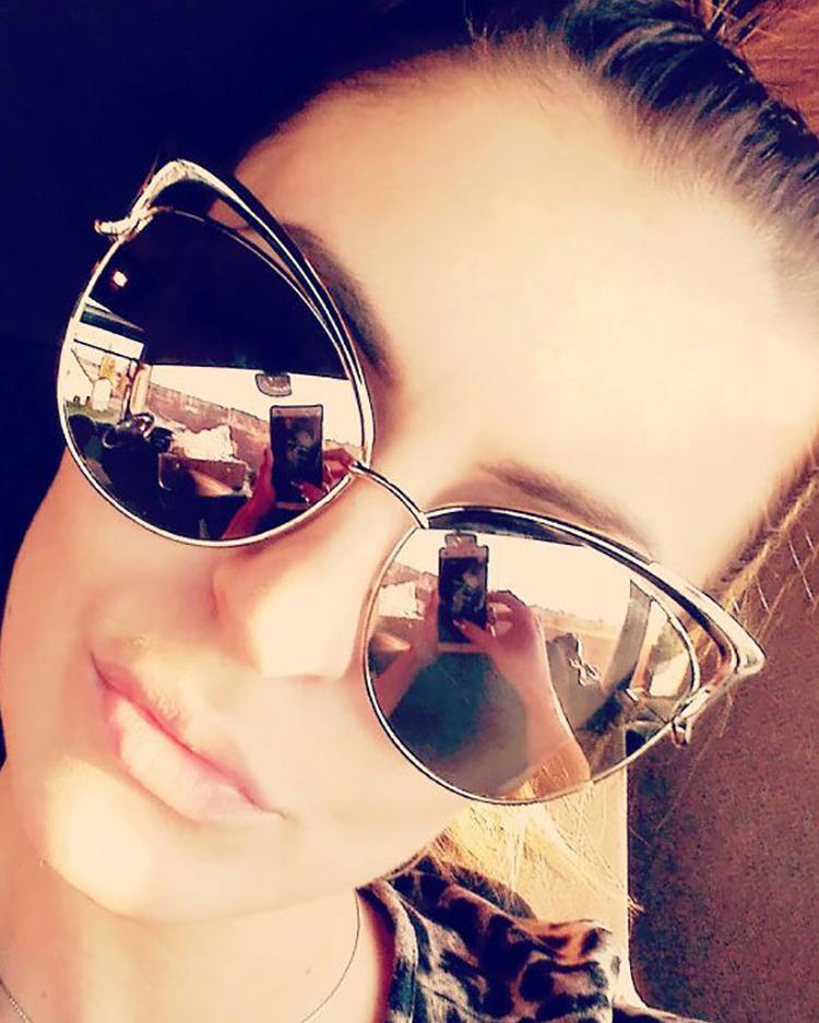 Fashion Reflactive Cat Eye Lens Sunglasses