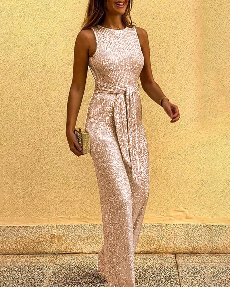 champagne glitter jumpsuit