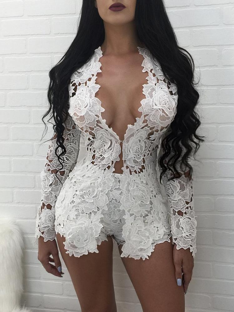 White Lace Crochet Open Front Short Twinset