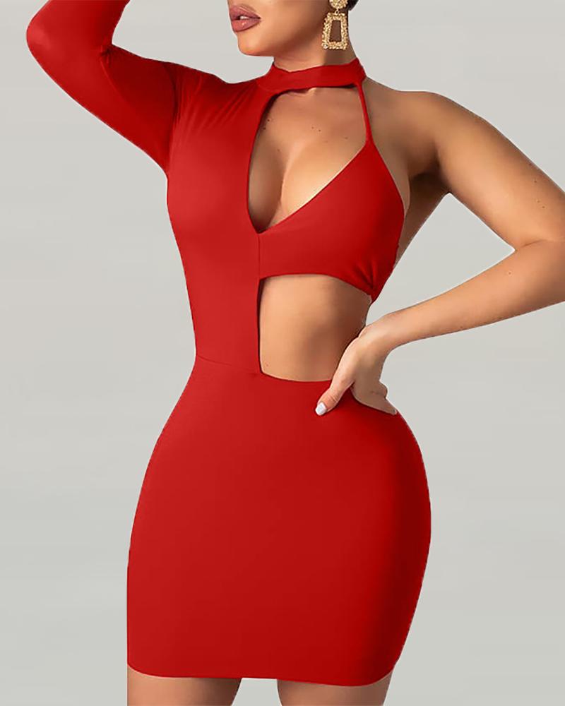 red cut out bodycon dress
