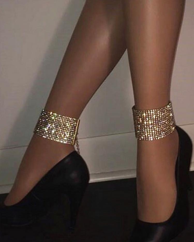 Stylish Glittering Metal Ankle Chains