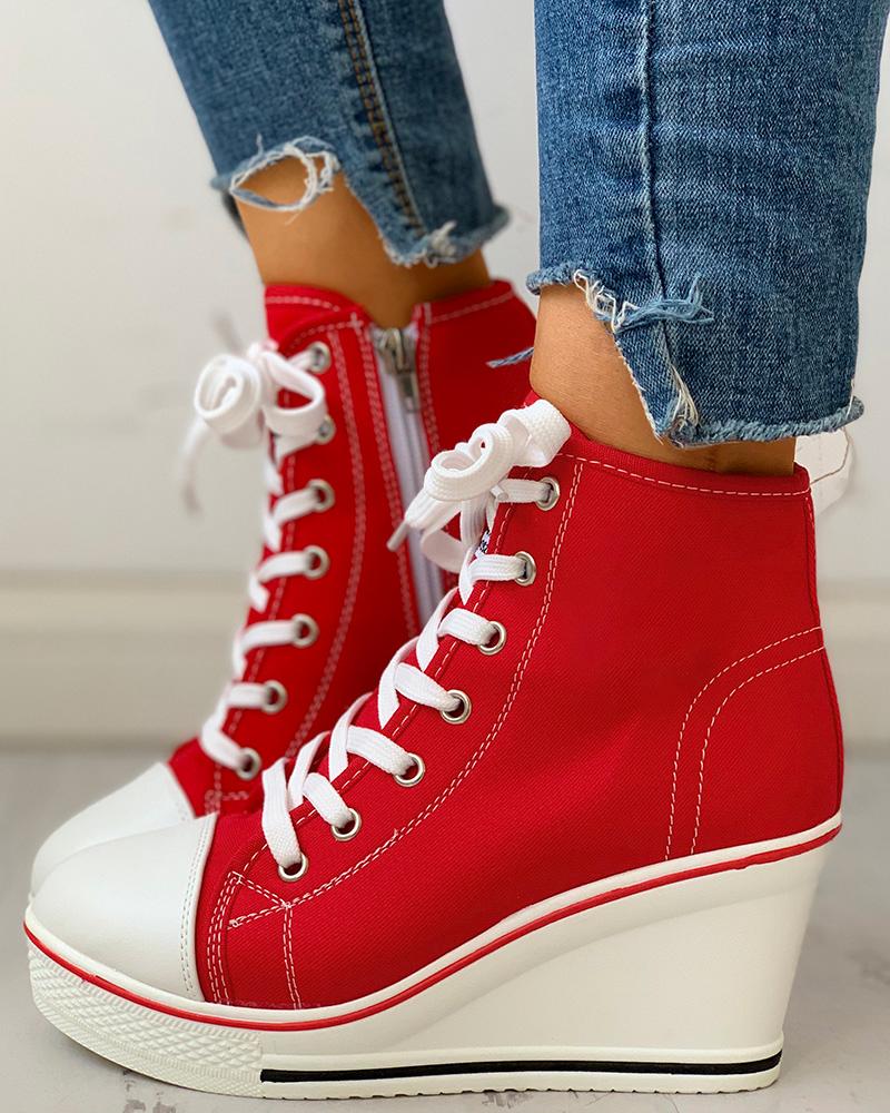 eyelet lace up sneakers