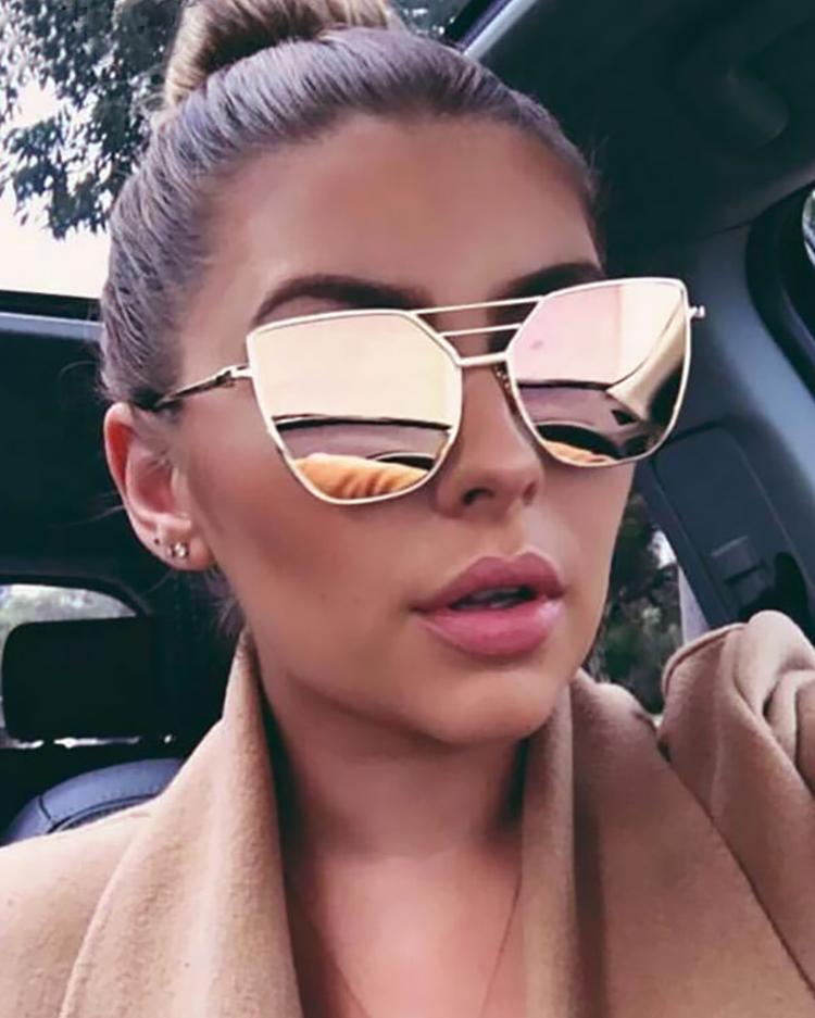 Metal Frame Irregular Lens Sunglasses