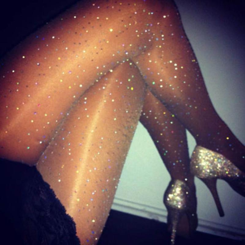 Femmes Sexy Collants Brillant
