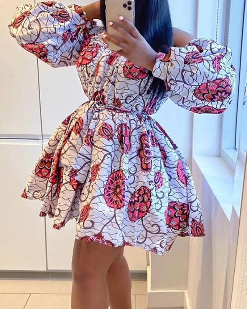 Off Shoulder A-Line Mini Dress