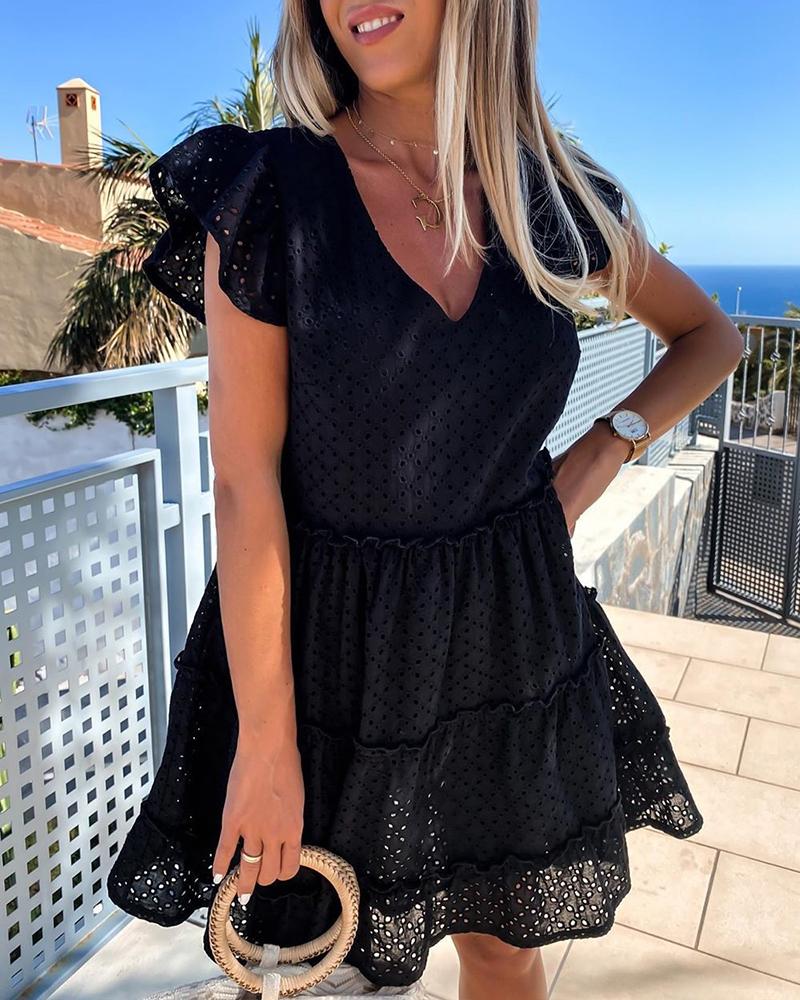 

Borderie Anglaise Mini Dress, Black