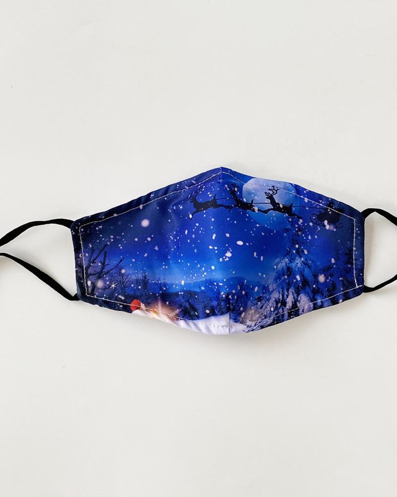 

Christmas Print Valve PM 2.5 Face Mask With Filter For Adult, Style1