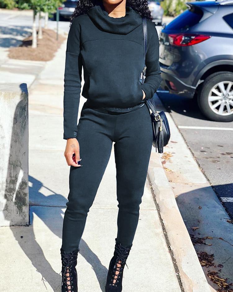 

Cowl Neck Pocket Tracksuits