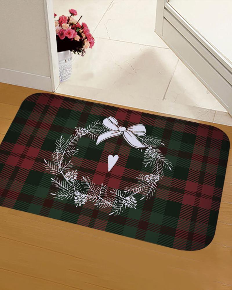 

Christmas Plaid Letter Print Floor Mat, Style7
