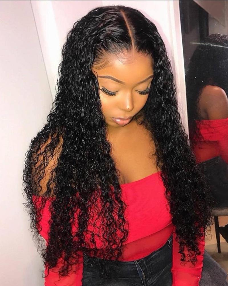 

Natural Long Curly Wig, Black