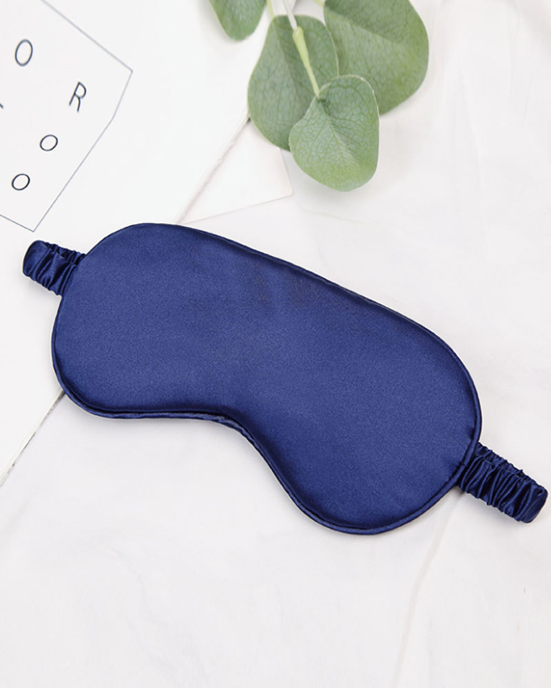 

1PCS Simple Plain Satin Eye Cover, Dark blue