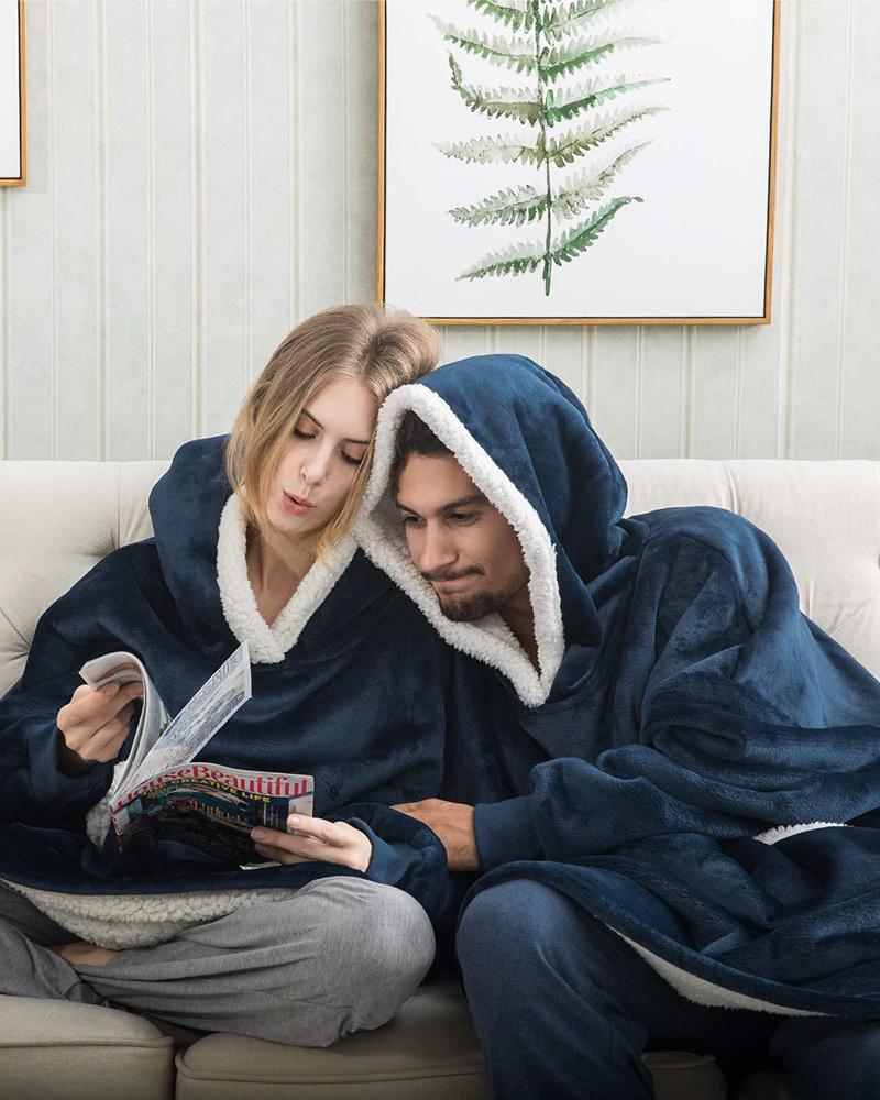 

Plain/ Plaid Pocket Design Fleece Warm Home Sleepwear, Style2