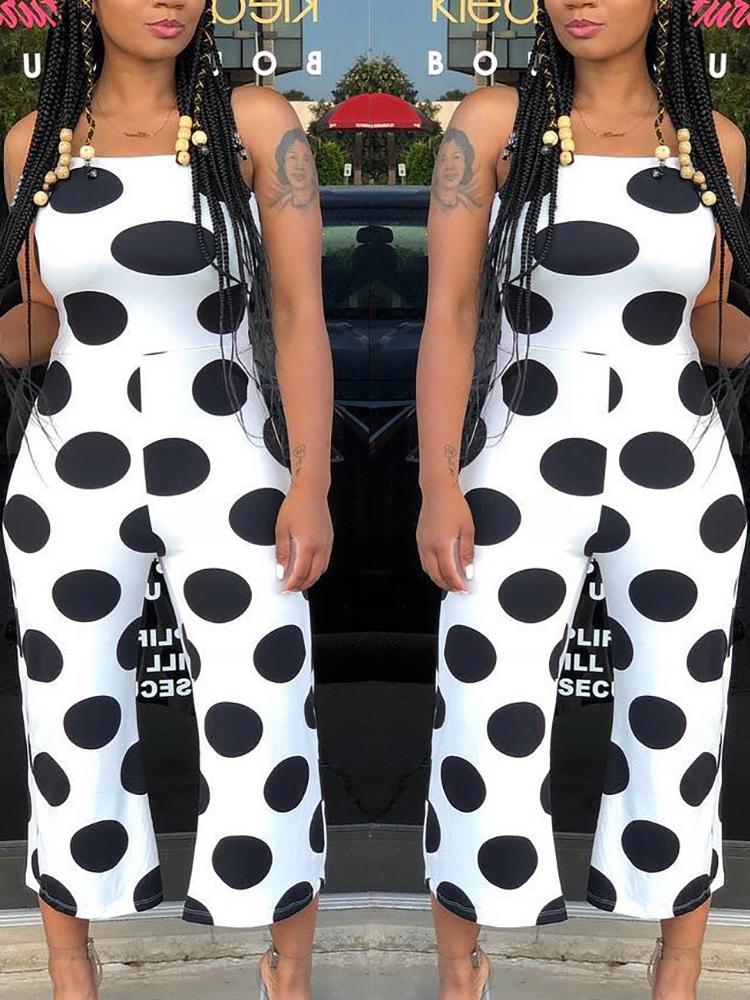 

Dot Print Spaghetti Strap Casual Jumpsuits