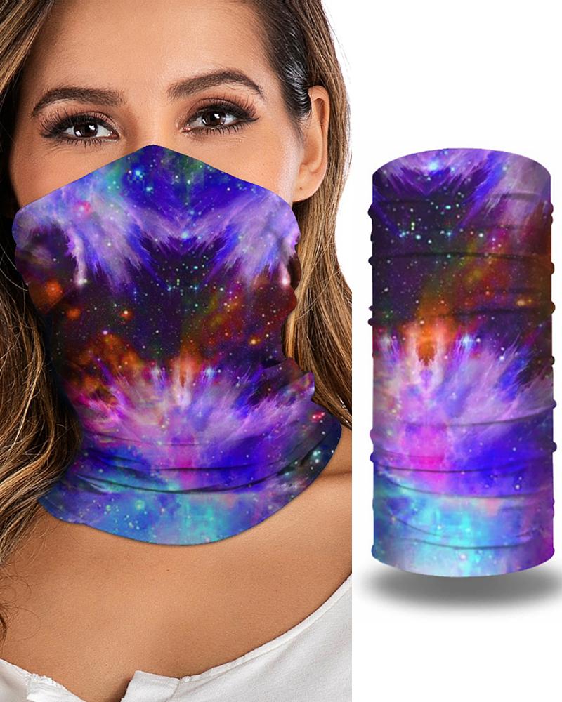 

Tie Dye Print Breathable Face Bandana Magic Scarf Headwrap Balaclava, Purple