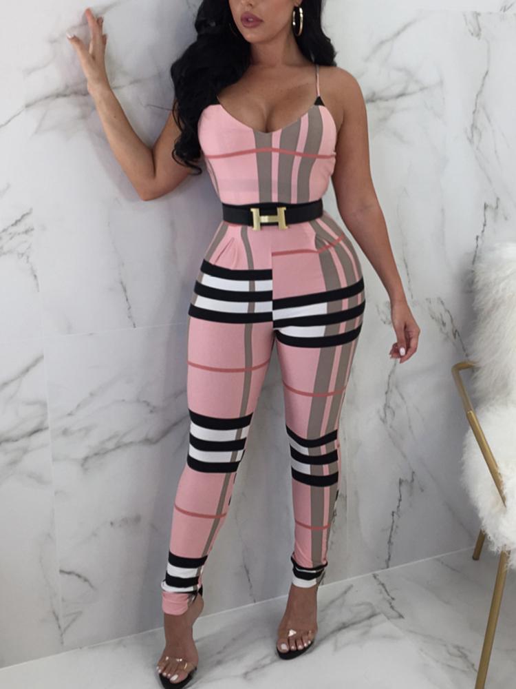 

Contrast Striped Spaghetti Strap Petite Jumpsuit