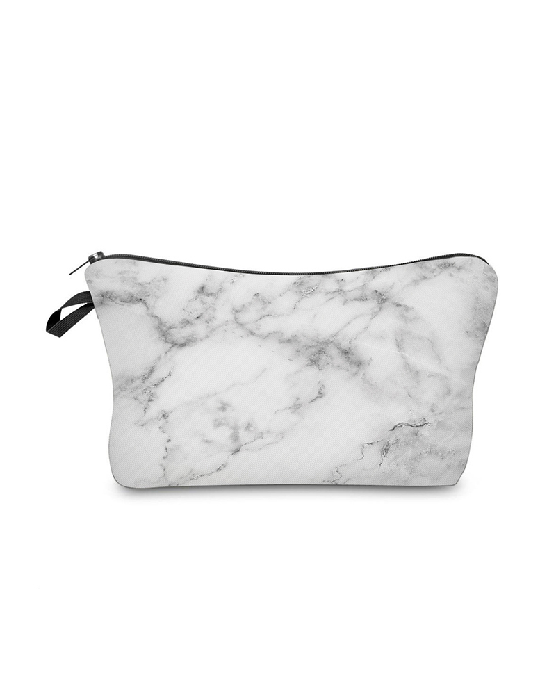 

Colorblock Marble Print Makeup Bag, Style4