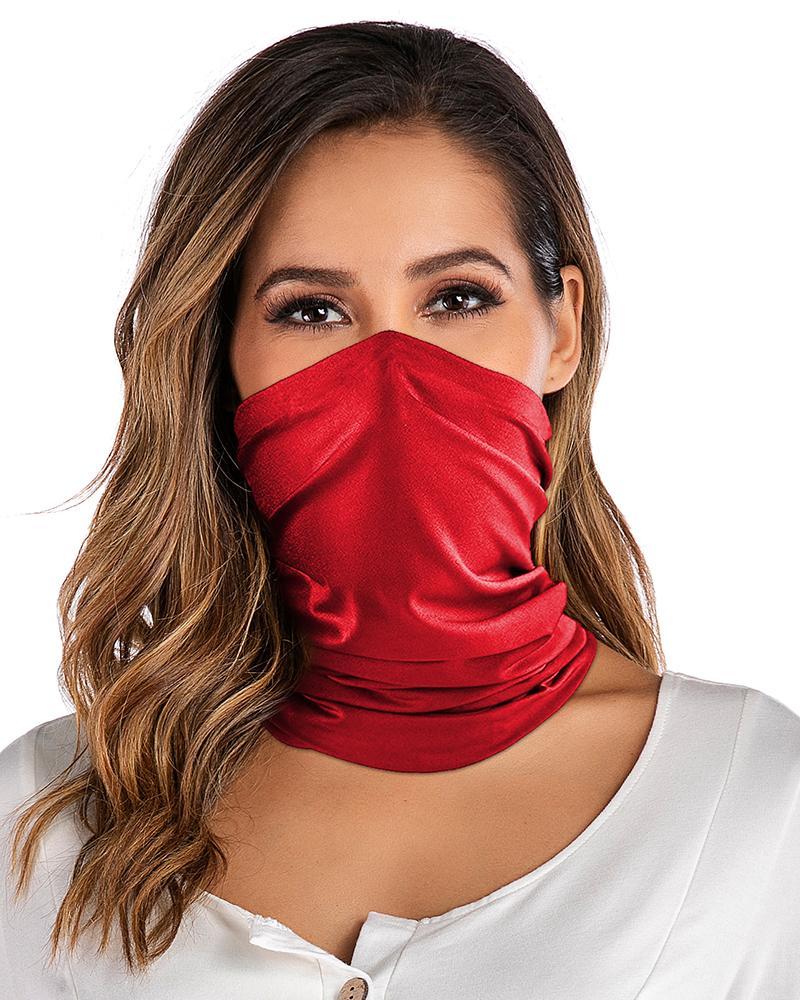 

Solid Breathable Face Bandana Magic Scarf Headwrap Balaclava, Red