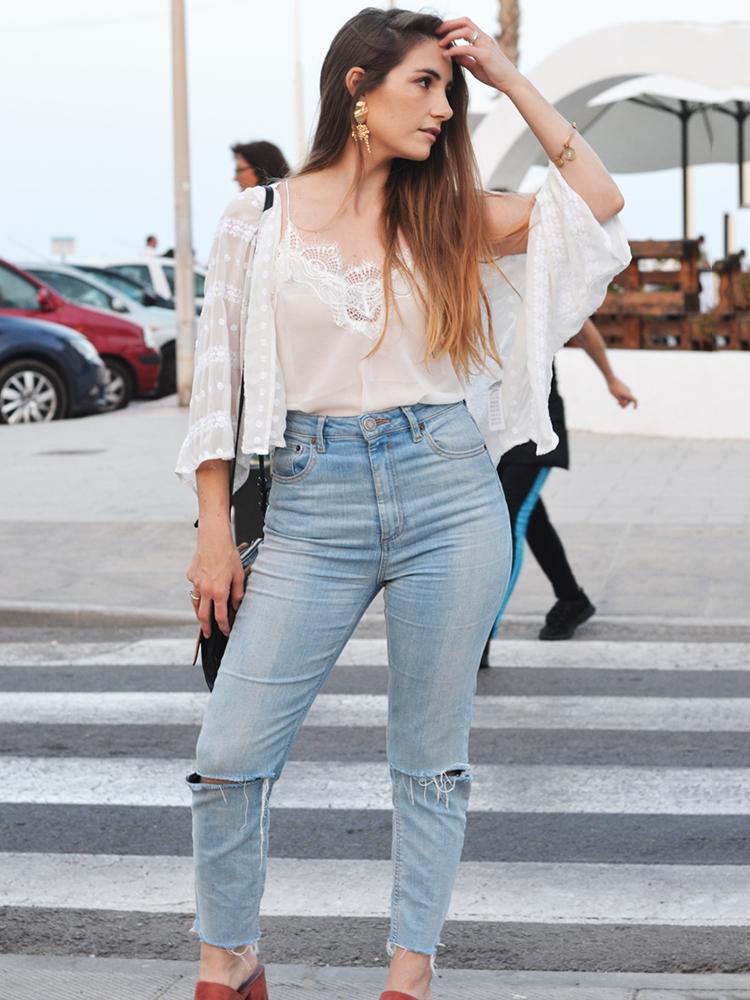 

Sexy Lac Rim Spaghetti Strap Chiffon Top, Black