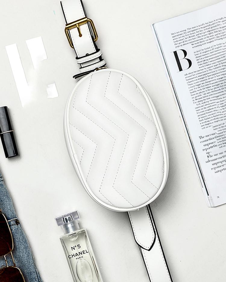 

Fashion Metallic Embellished Waist Bag, White