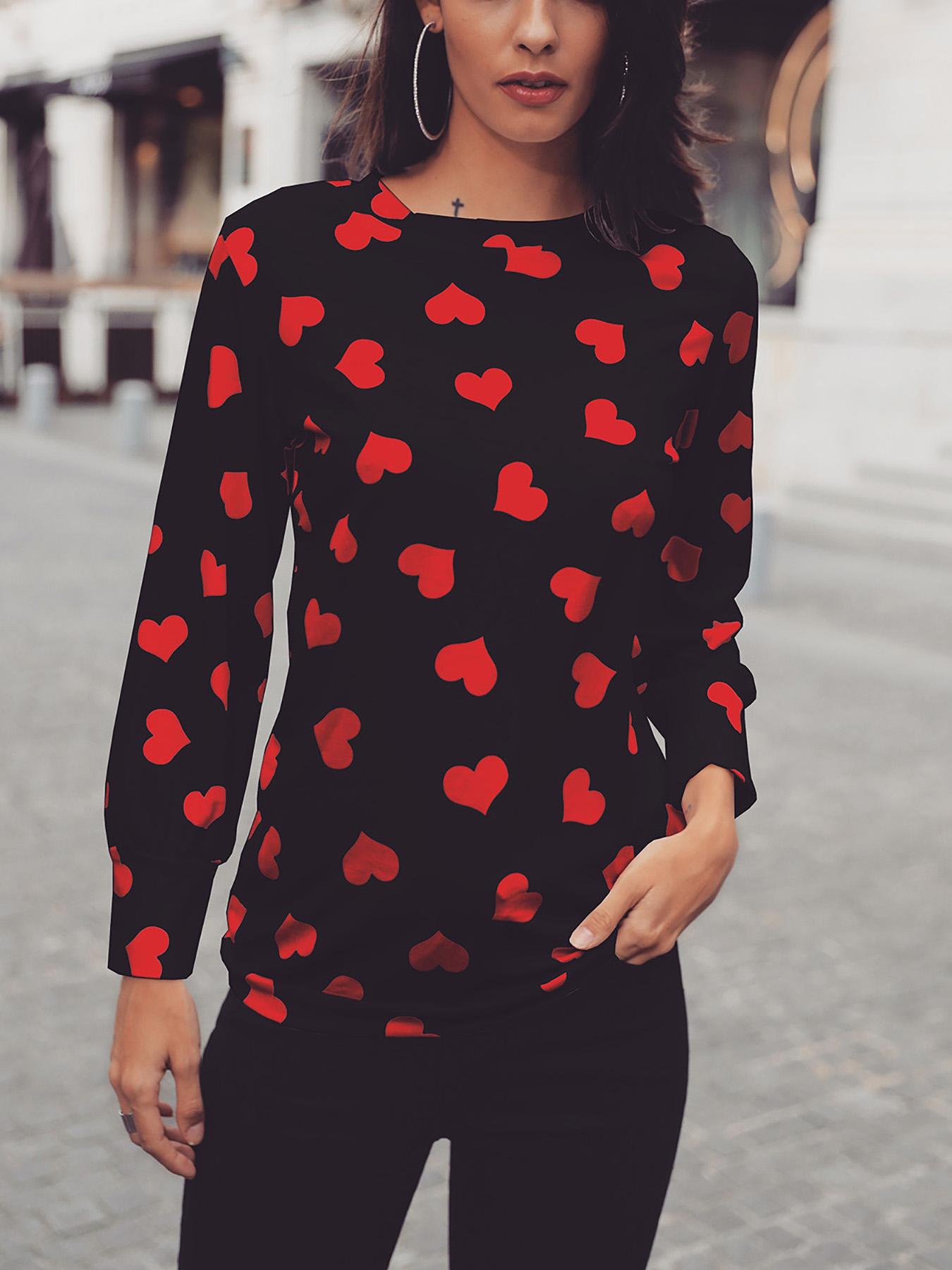 

Heart Pattern Valentine Long Sleeve T-Shirt