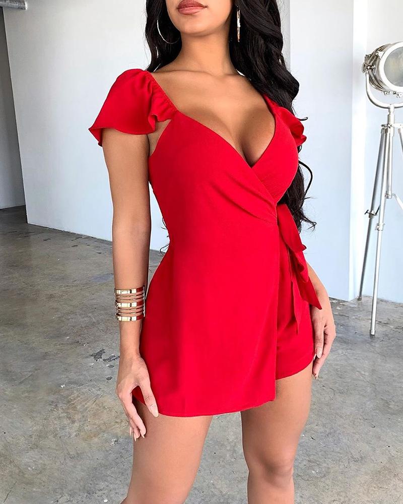 

Solid Deep V Mini Dress