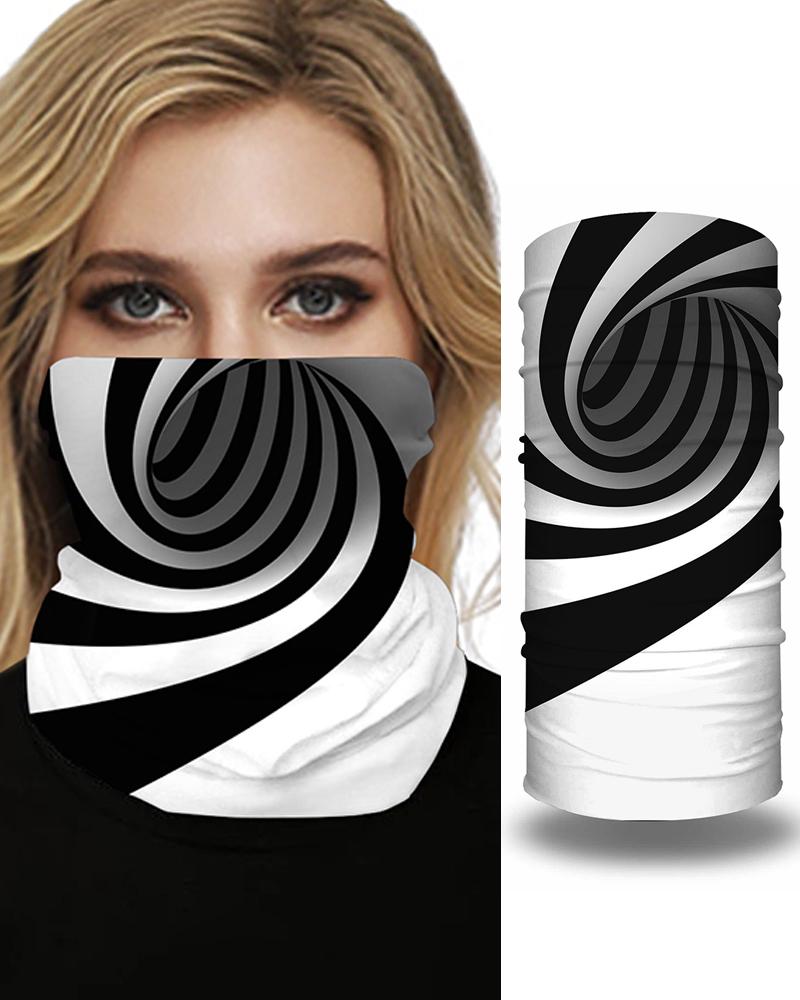 

Print Face Bandana Magic Scarf Headwrap Balaclava, White