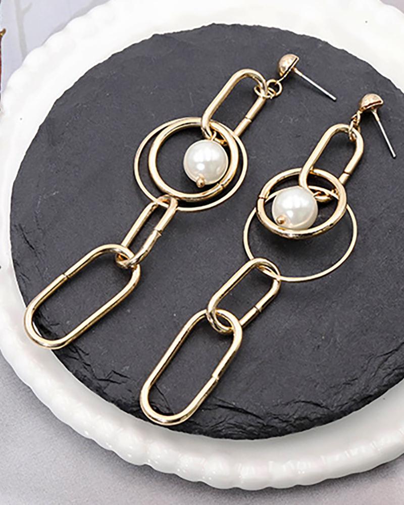 

Beaded O-Ring Drop Earring, Gold