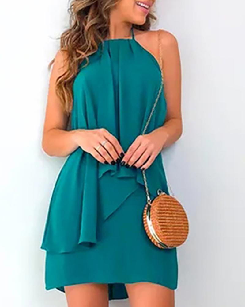 

Halter Sleeveless Backless Bodycon Dress, Green