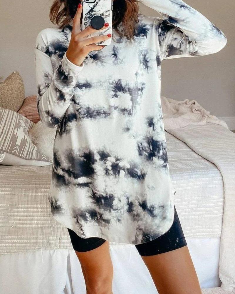 

Casual Comfy Tie Dye T-shirt, White