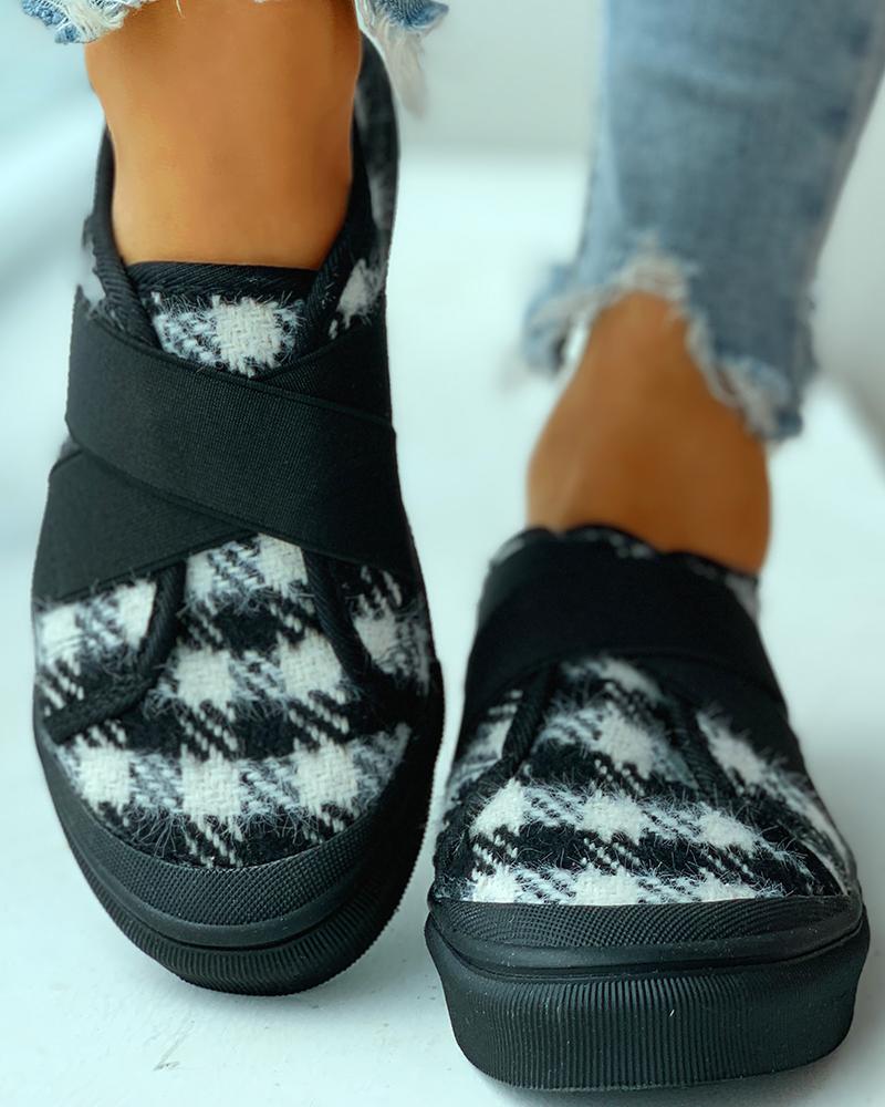 

Print Breathable Casual Sneakers, Black