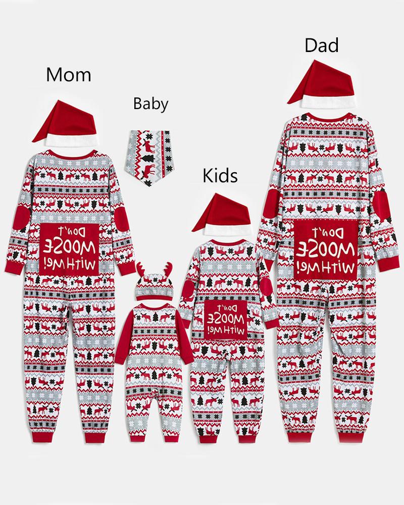 

Christmas Functional Buttoned Flap Lounge Pajamas For Dad, Red