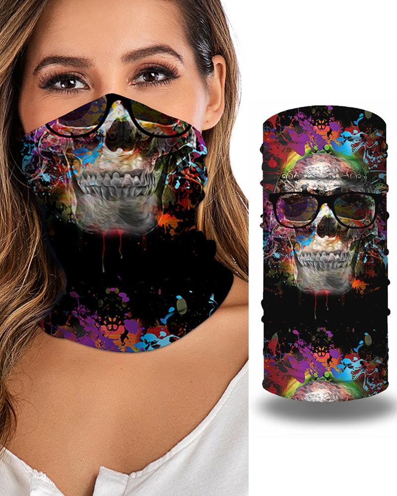 

Skull Print Breathable Face Bandana Magic Scarf Headwrap Balaclava, Multicolor