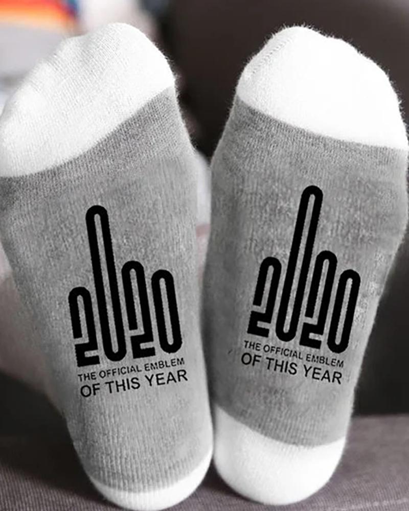 

Men Slogan / Letter Print Colorblock Socks, Style3