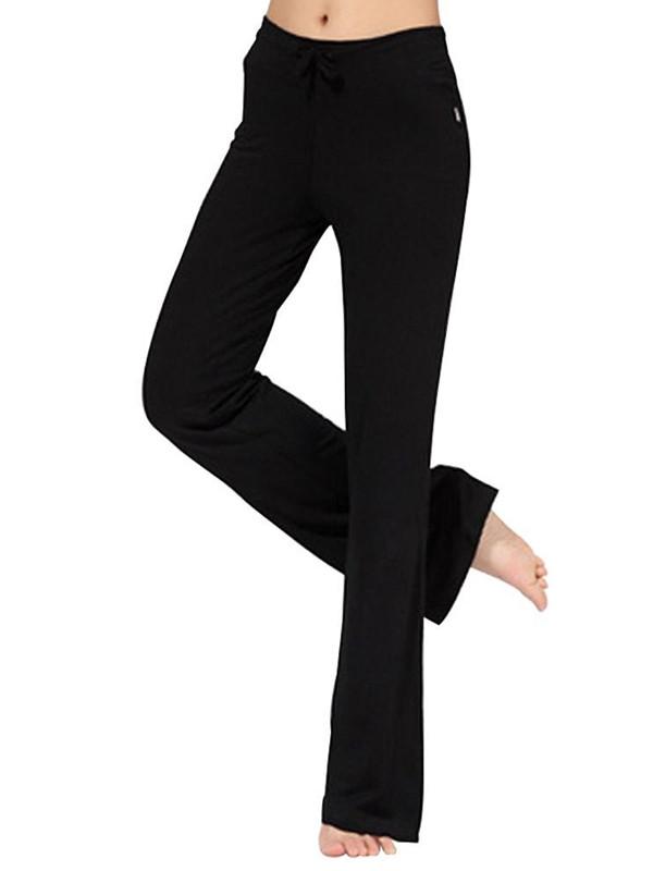 

Womens Soft Comfort Cotton Spandex Yoga Sweat Lounge Gym Sports Athletic Pants, Black