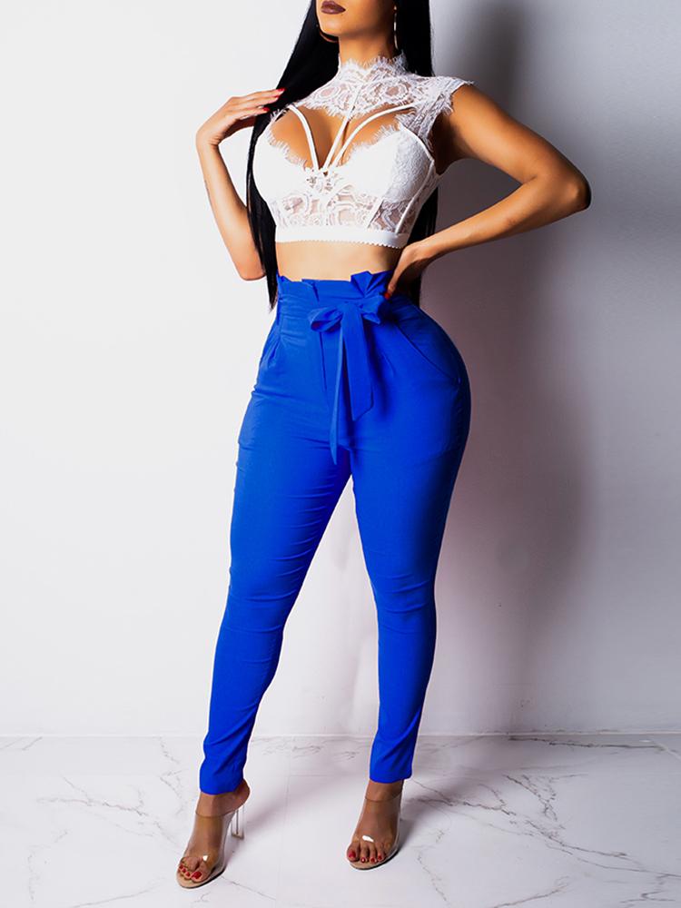 

High Waist Belted Pencil Pants