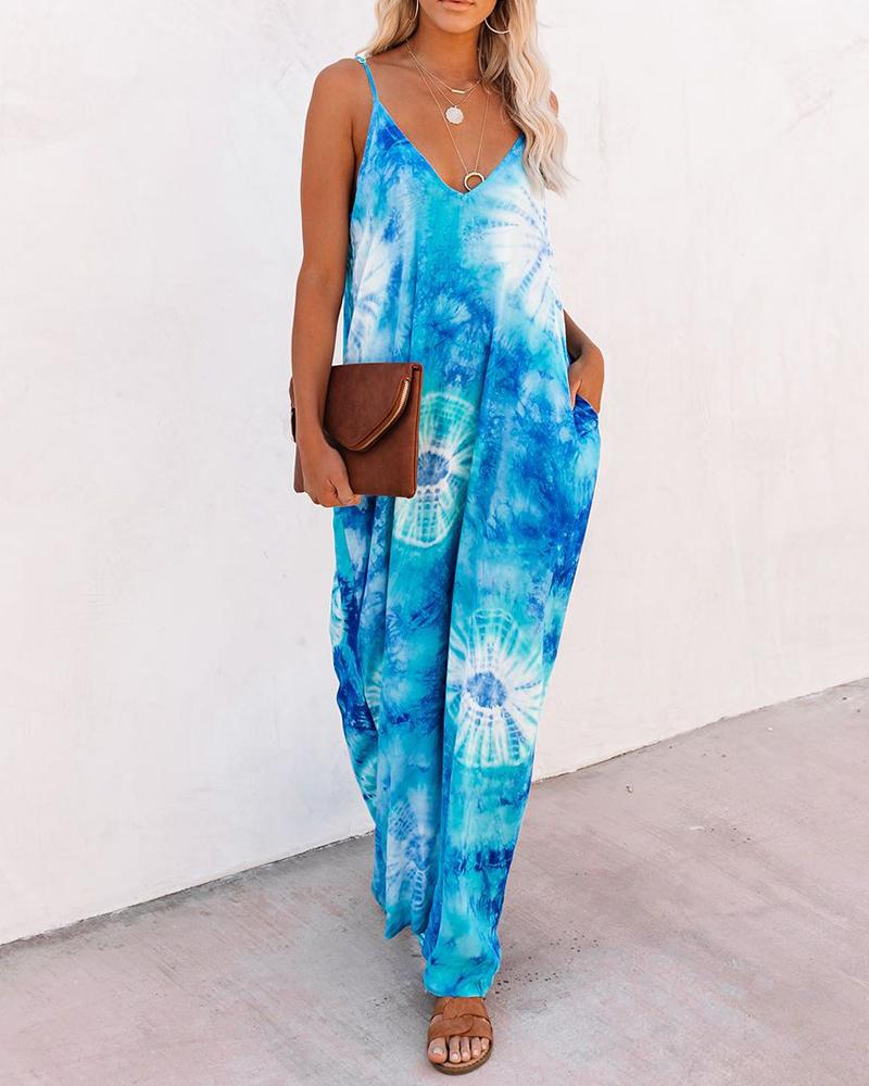 

Tie Dye Cami Maxi Dress, Blue