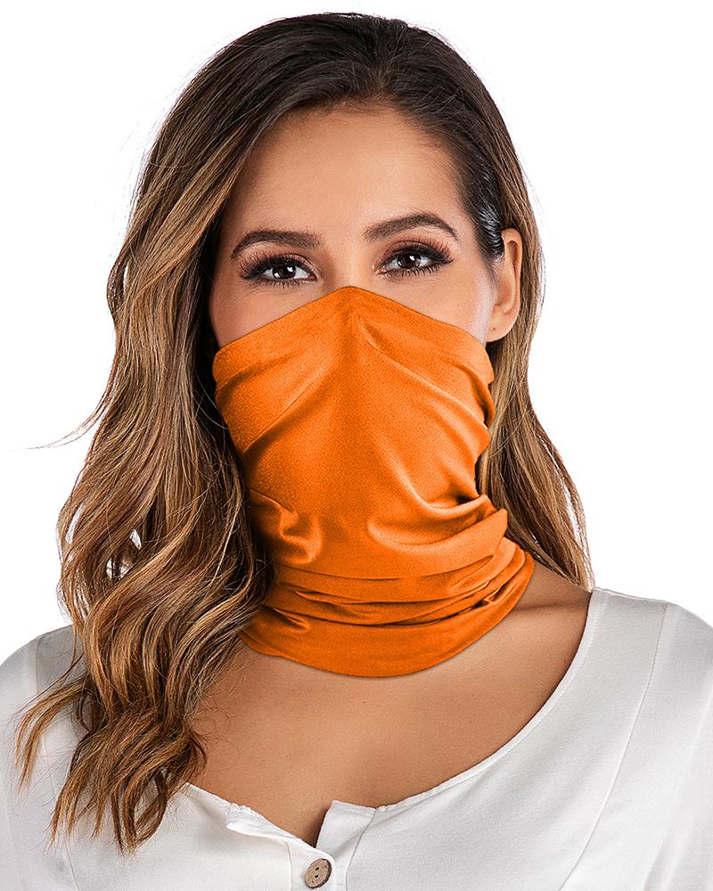 

Solid Breathable Face Bandana Magic Scarf Headwrap Balaclava, Orange