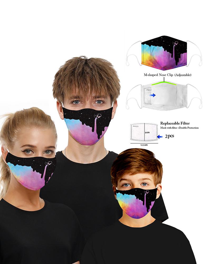 

Print Breathable Mouth M .a. s. k Washable And Reusable With 2PCS Replaceable Filter, Style2