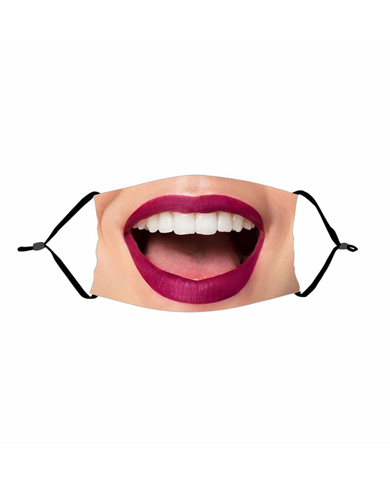 

Funny Mouth Print PM 2.5 Face Mask With Filter, Style4