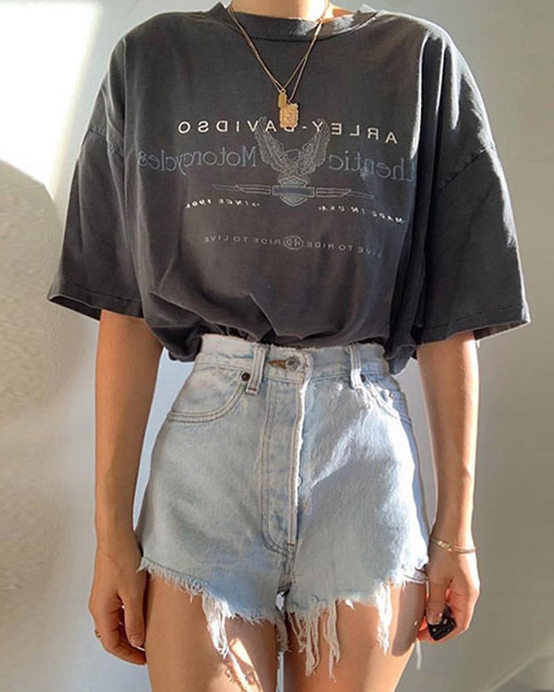 

Basic Round Neck T-Shirt, Dark grey
