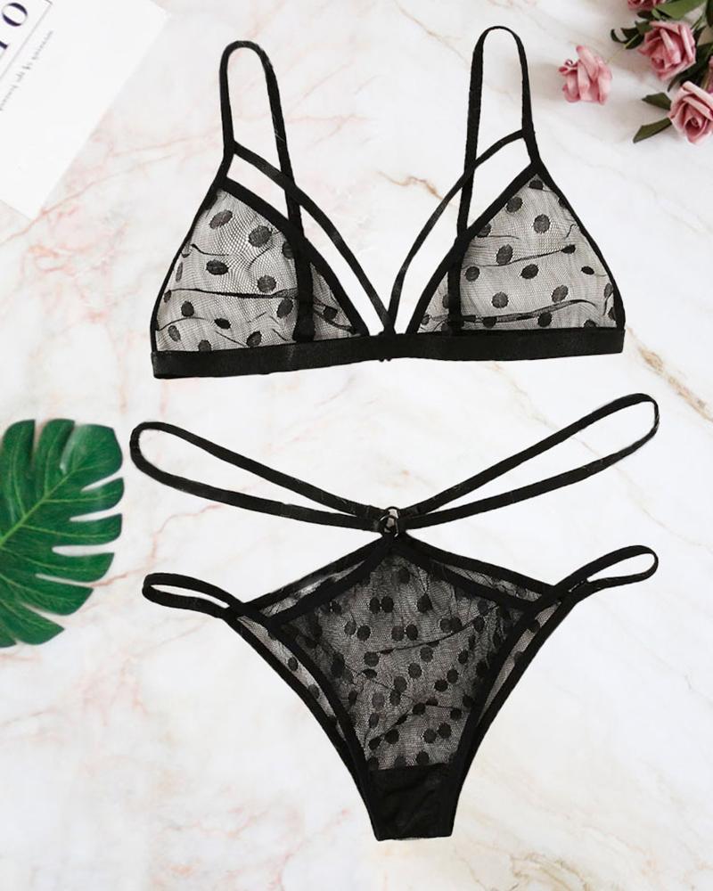 

Perspective Triangle Bra Sets, Black