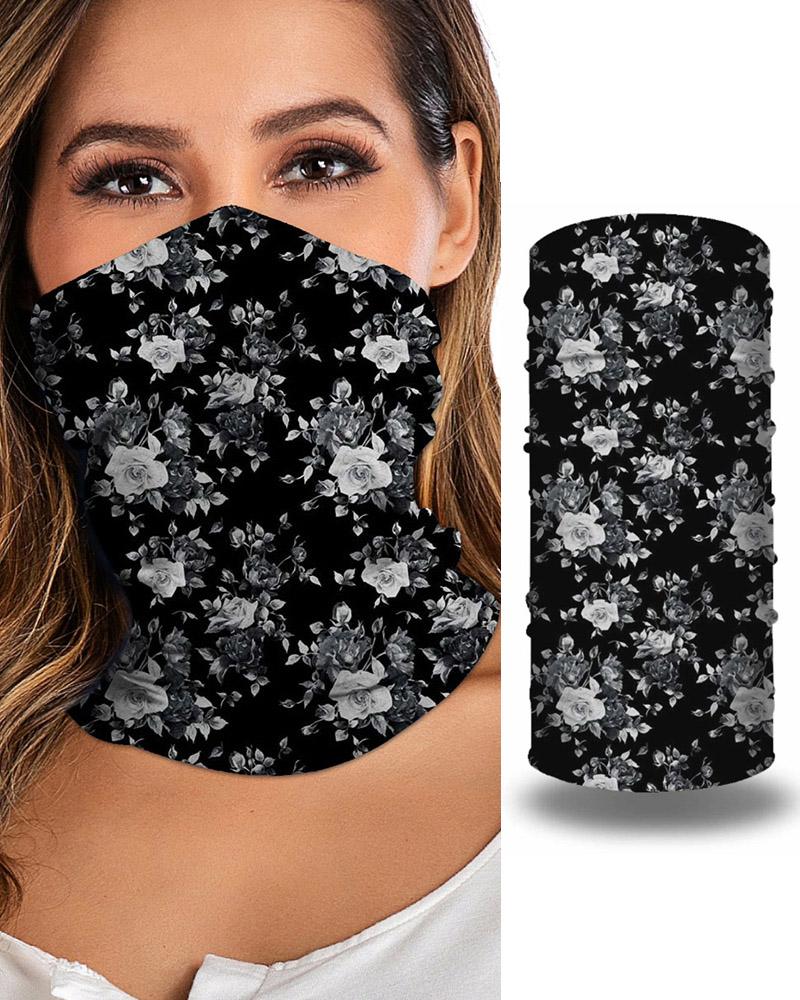 

Print Breathable Face Bandana Magic Scarf Headwrap Balaclava, Black
