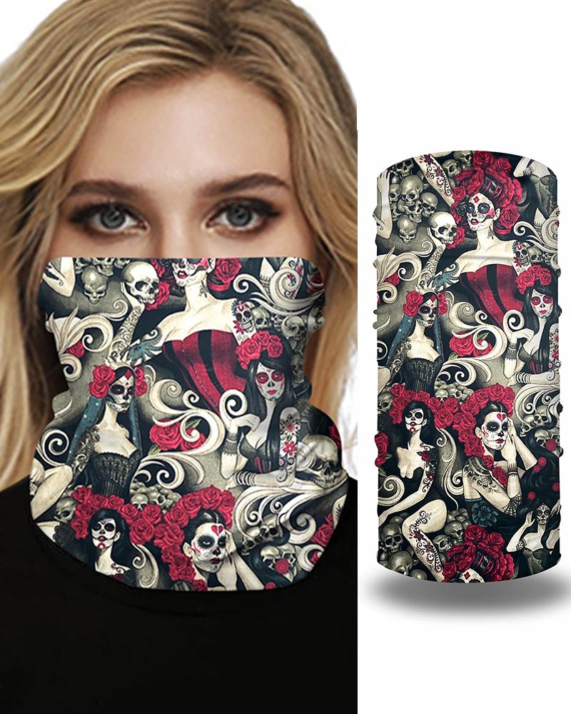 

Print Breathable Face Bandana Magic Scarf Headwrap Balaclava, Red