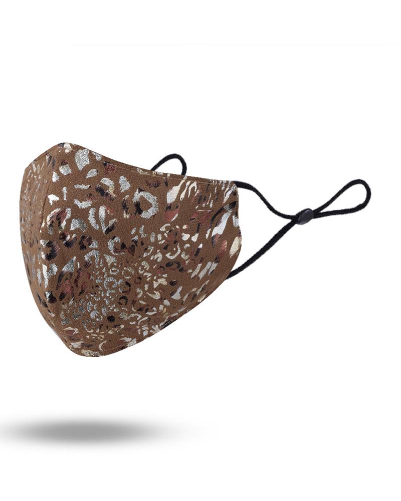 

Cheetah Print Colorblock Breathable Face Mask, Brown