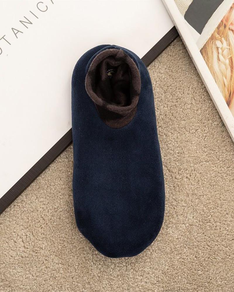 

Men Cheetah Indoor Non-slip Thermal Socks, Blue